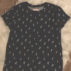 Wonder nation girls flower Henly tee